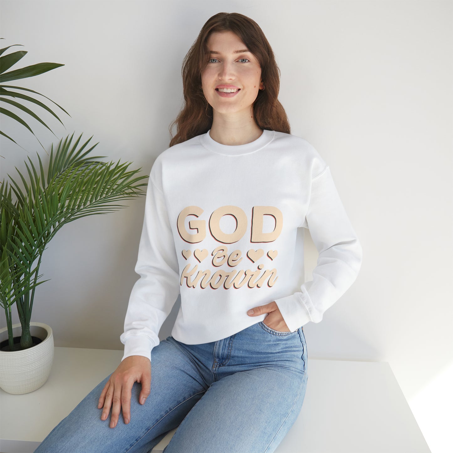 God be knowin cotton Unisex Heavy Blend God knowin Crewneck Sweatshirt