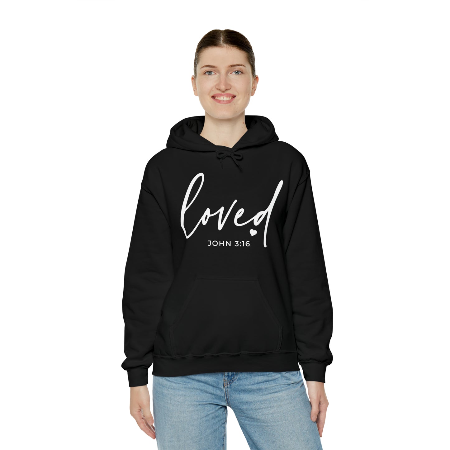 Loved Cotton Blend Unisex Heavy Blend Happiness Hooded Sweatshirt