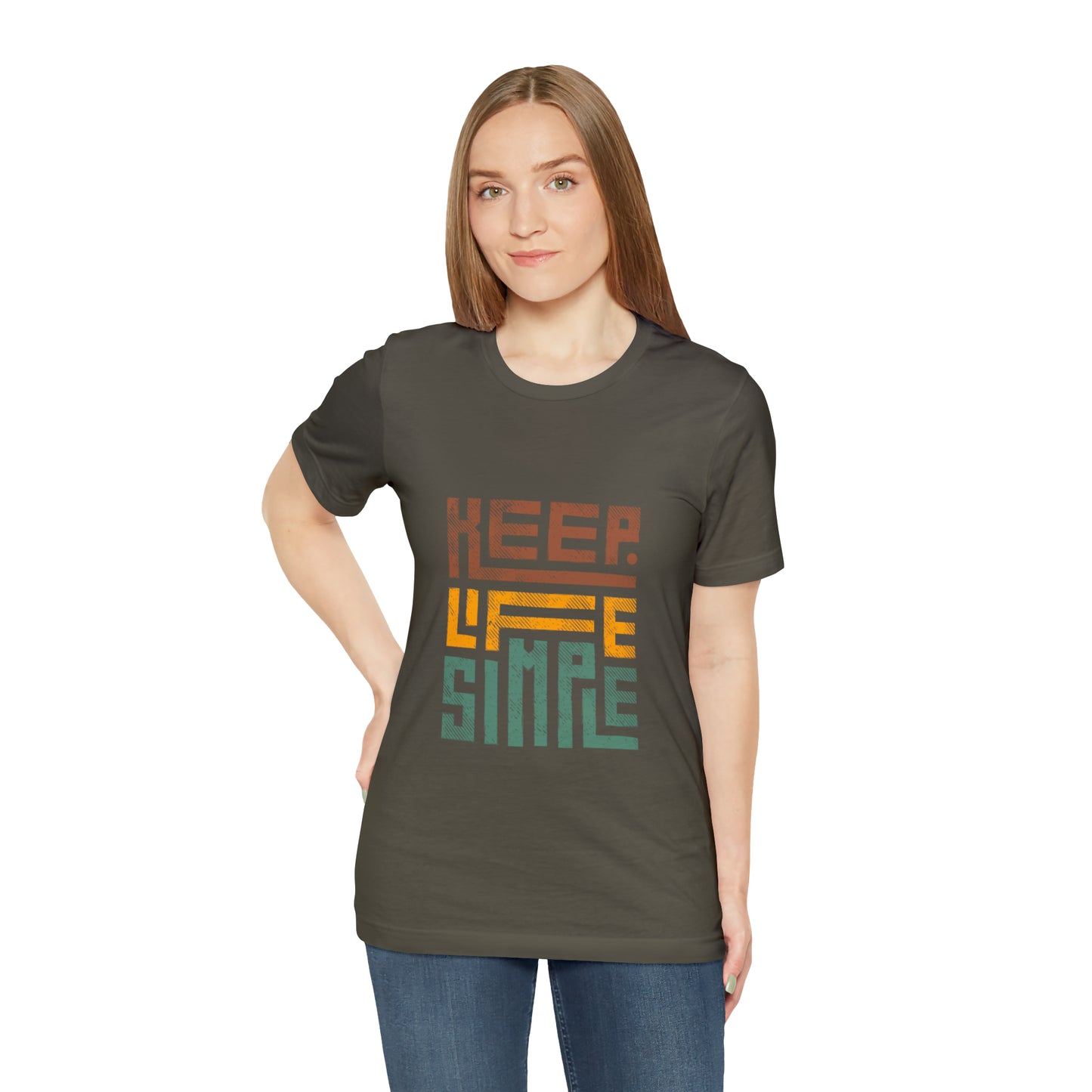 Keep Simple Cotton Blend Unisex Jersey Short Sleeve Tee Simple Shirt Gift
