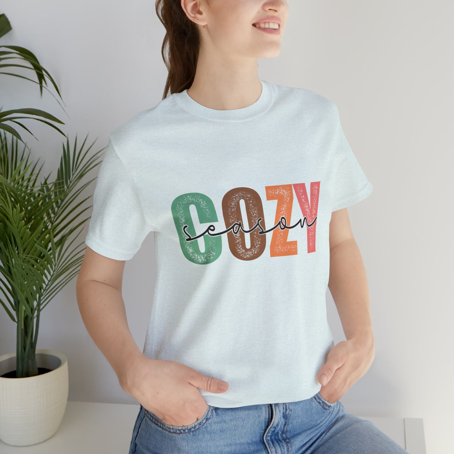 Cozy Season Cotton Blend Unisex Jersey Short Sleeve Tee Season Shirt Cozy Tshirt