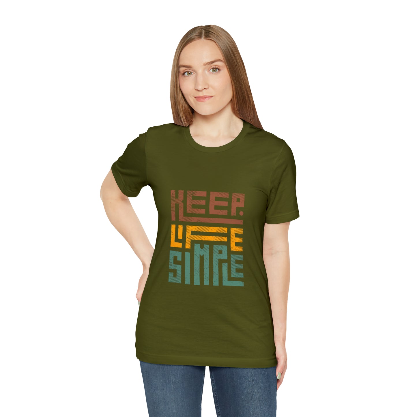 Keep Simple Cotton Blend Unisex Jersey Short Sleeve Tee Simple Shirt Gift
