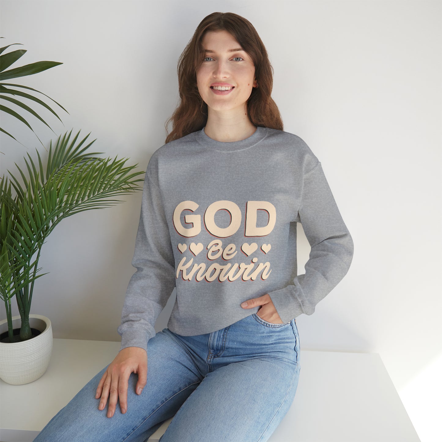 God be knowin cotton Unisex Heavy Blend God knowin Crewneck Sweatshirt