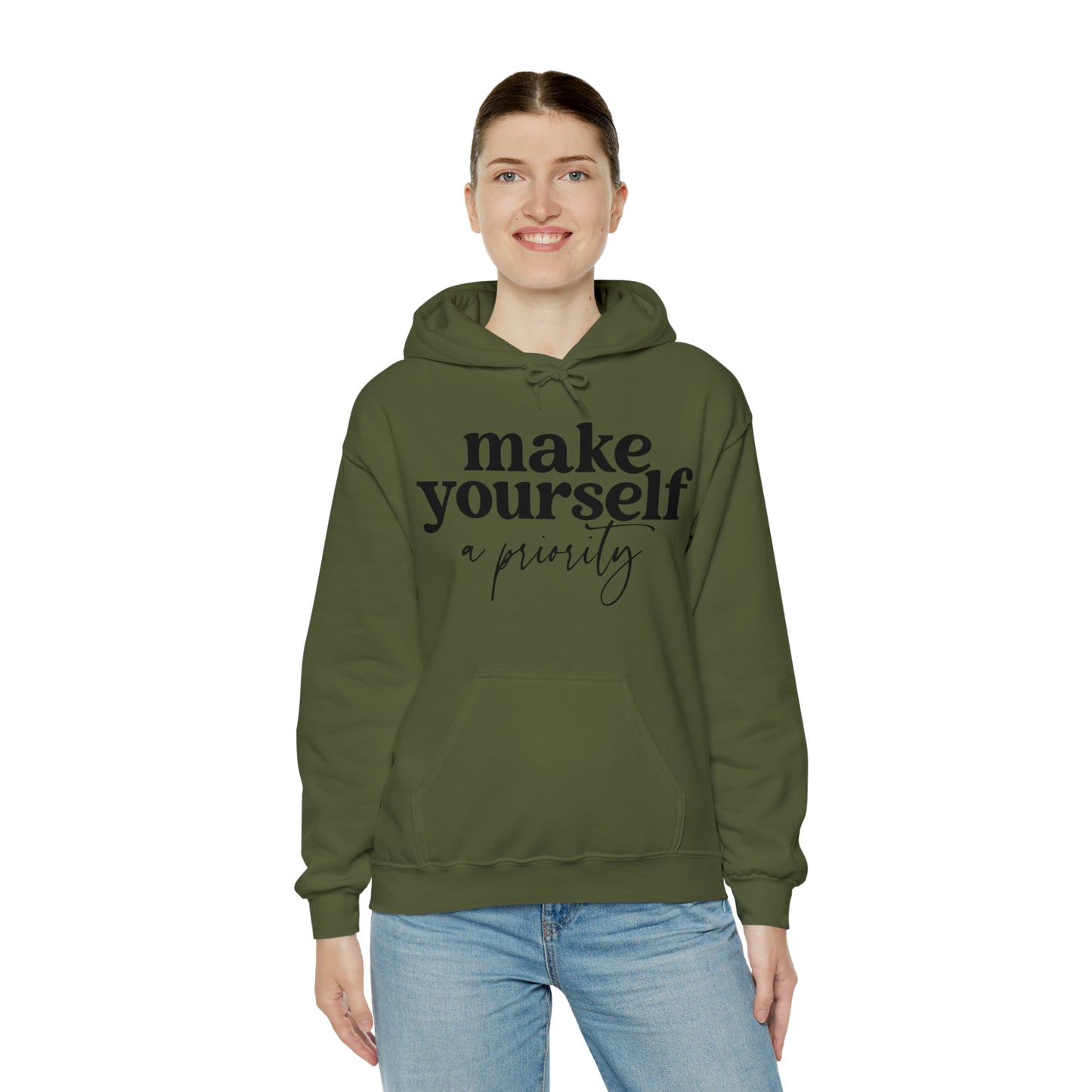 Make yourself a priority Motivated  Unisex Heavy Blend Inspired Hooded Sweatshirt