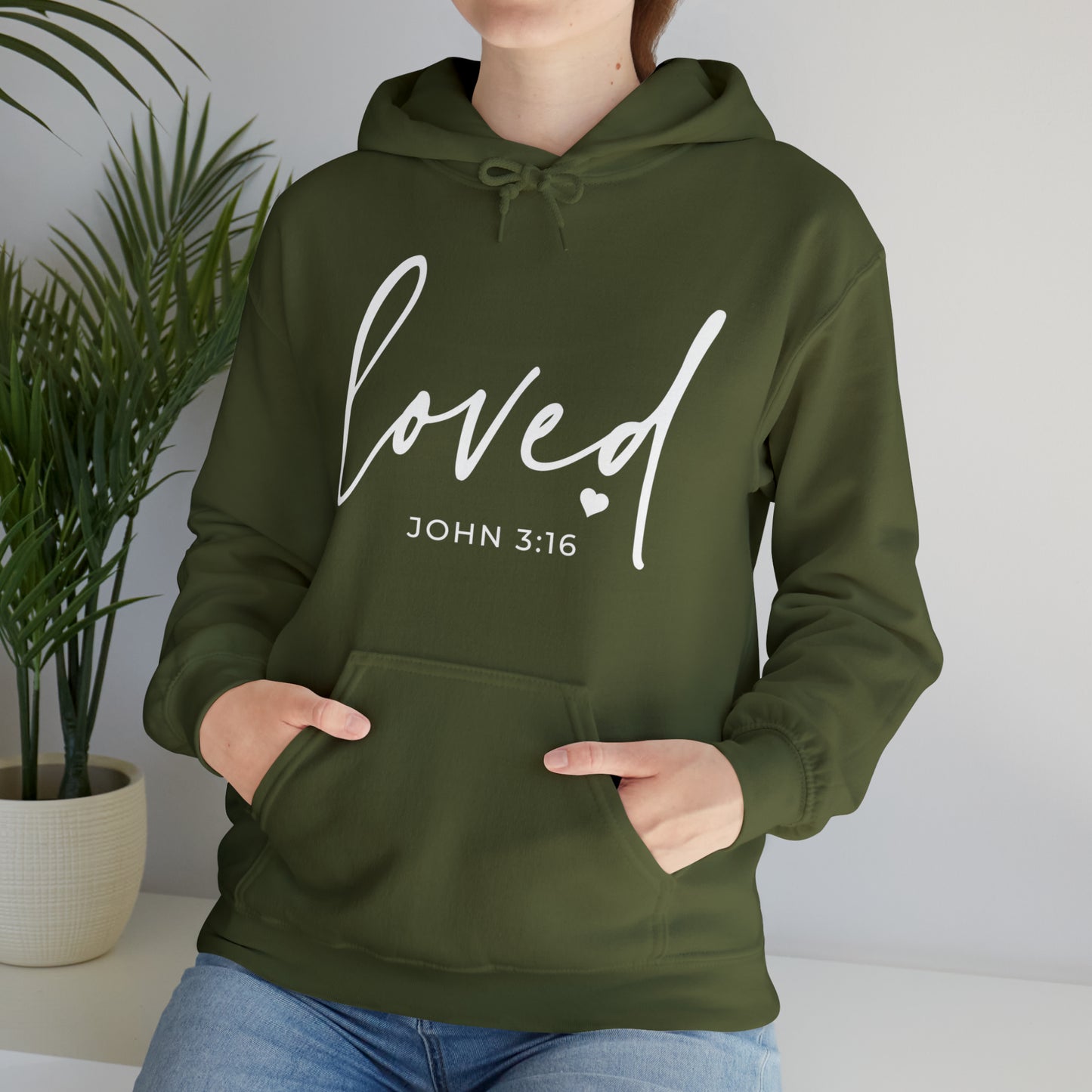 Loved Cotton Blend Unisex Heavy Blend Happiness Hooded Sweatshirt