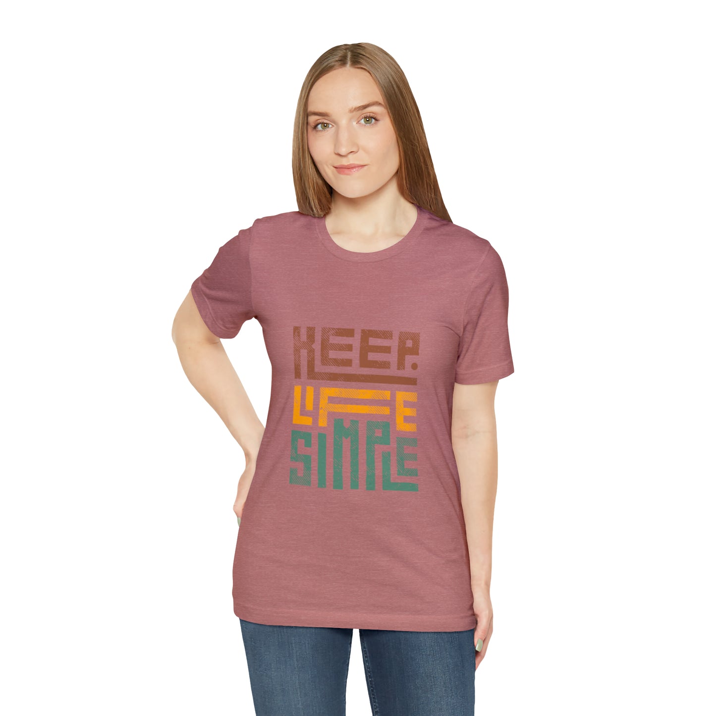 Keep Simple Cotton Blend Unisex Jersey Short Sleeve Tee Simple Shirt Gift