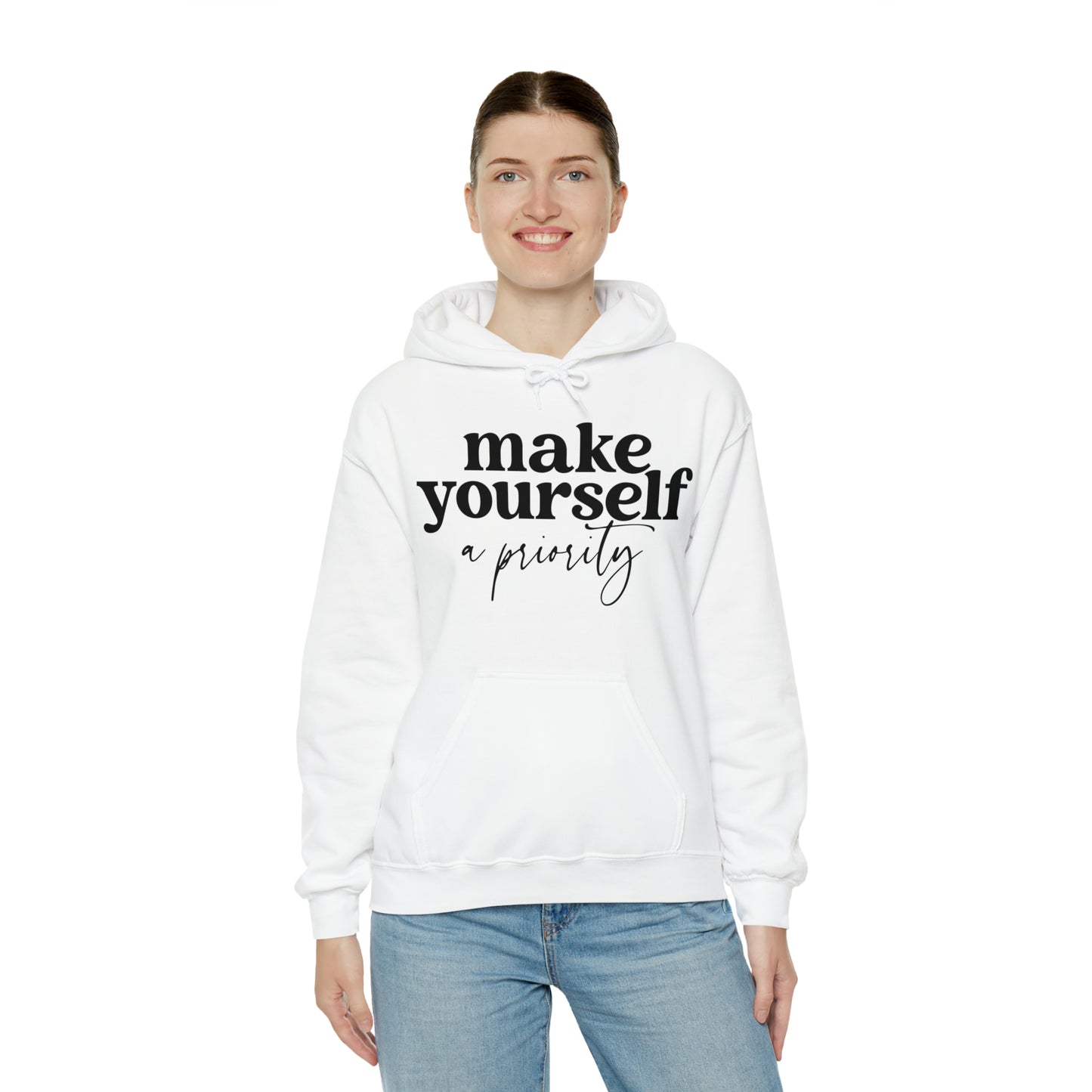 Make yourself a priority Motivated  Unisex Heavy Blend Inspired Hooded Sweatshirt