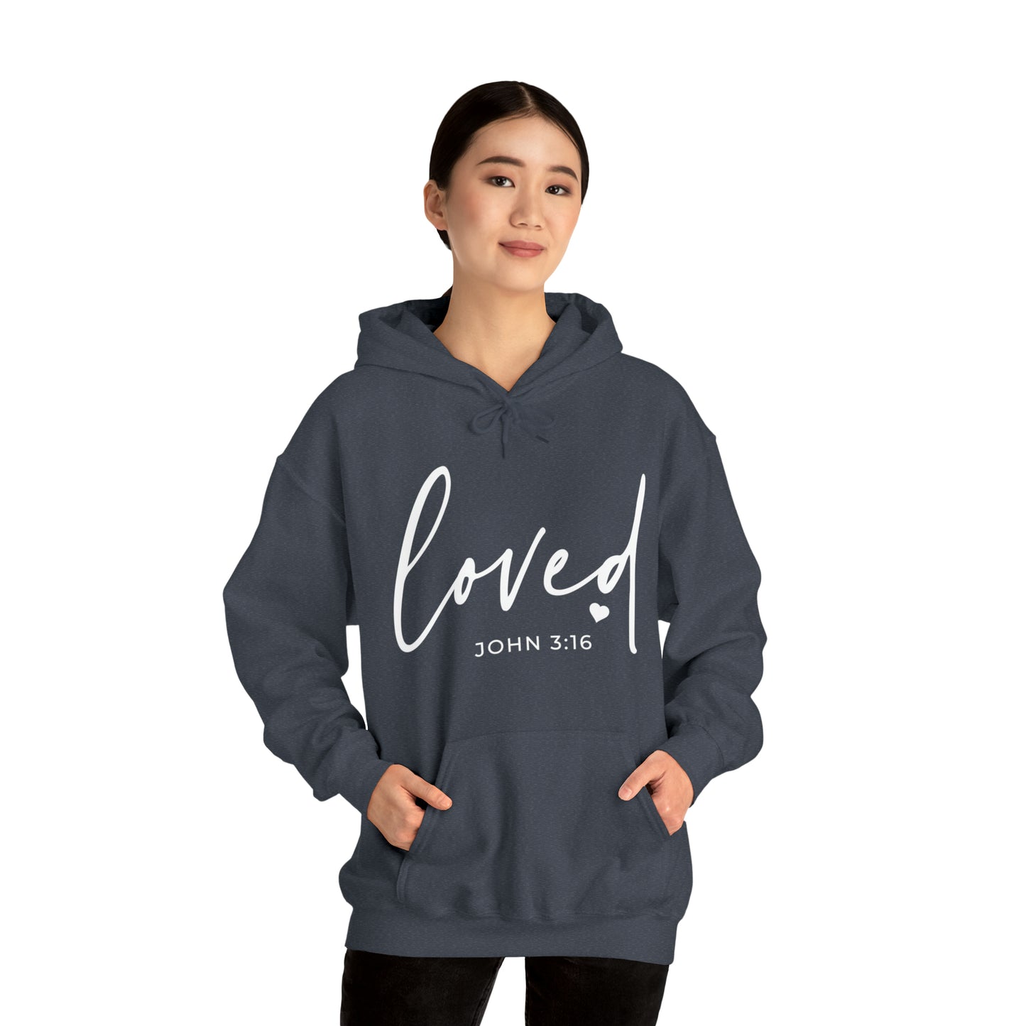 Loved Cotton Blend Unisex Heavy Blend Happiness Hooded Sweatshirt