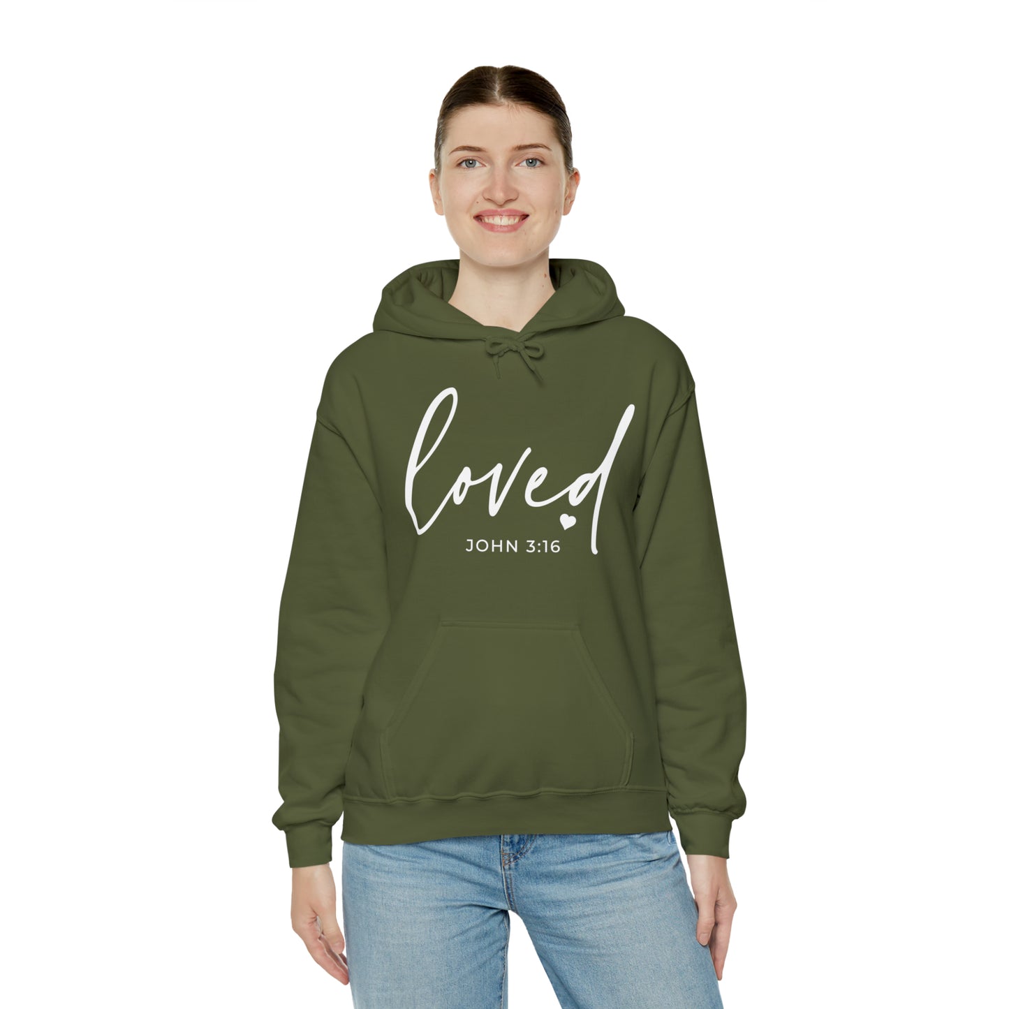 Loved Cotton Blend Unisex Heavy Blend Happiness Hooded Sweatshirt