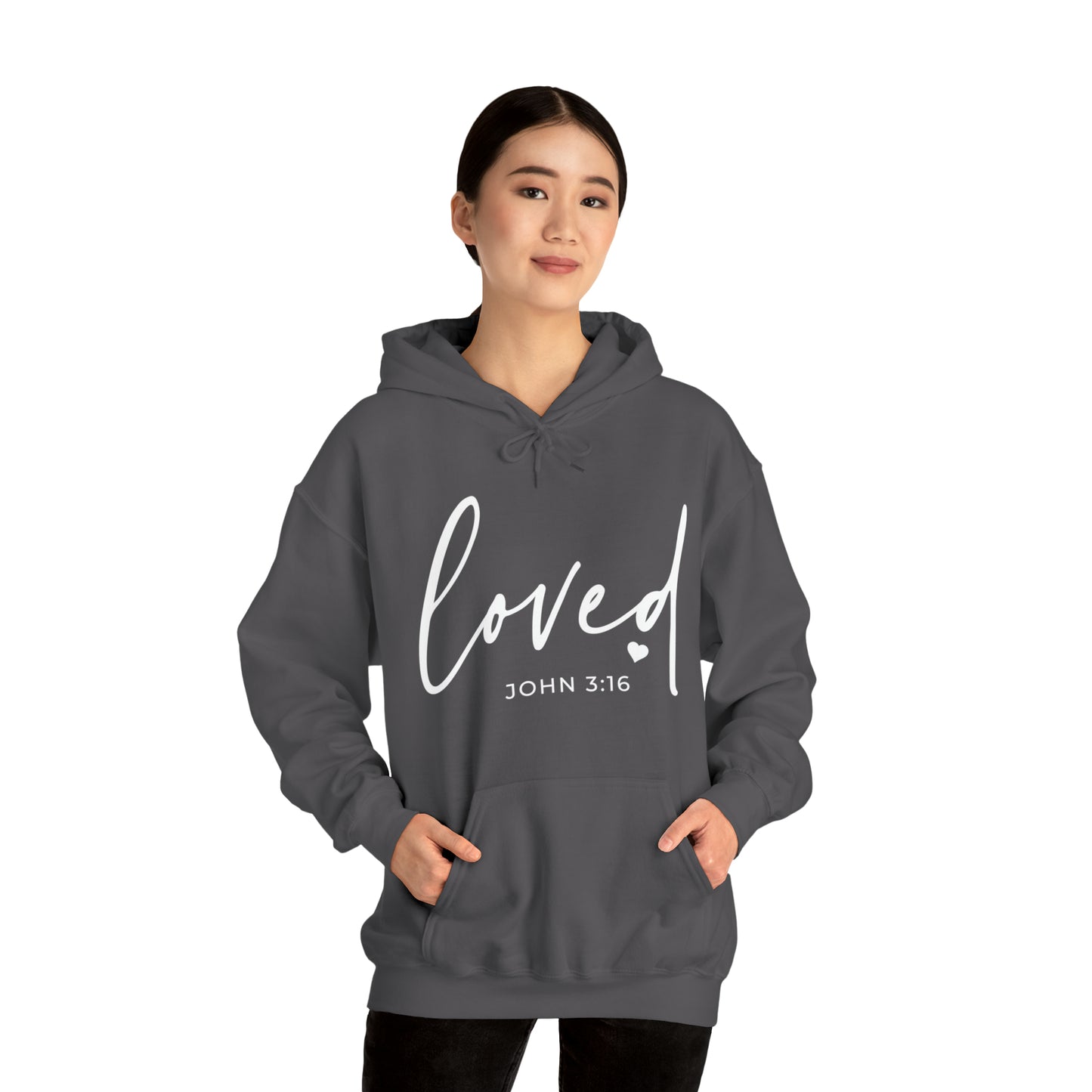 Loved Cotton Blend Unisex Heavy Blend Happiness Hooded Sweatshirt