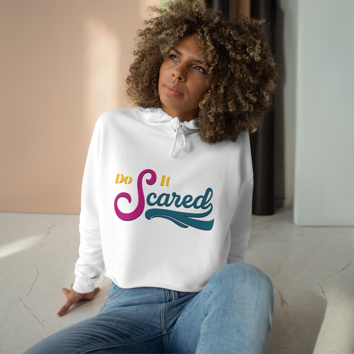 Do It Scared Cropped Hoodie