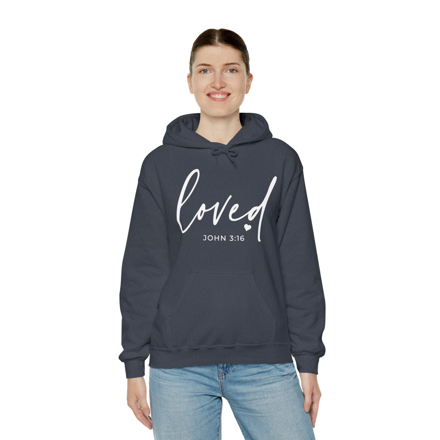 Loved Cotton Blend Unisex Heavy Blend Happiness Hooded Sweatshirt
