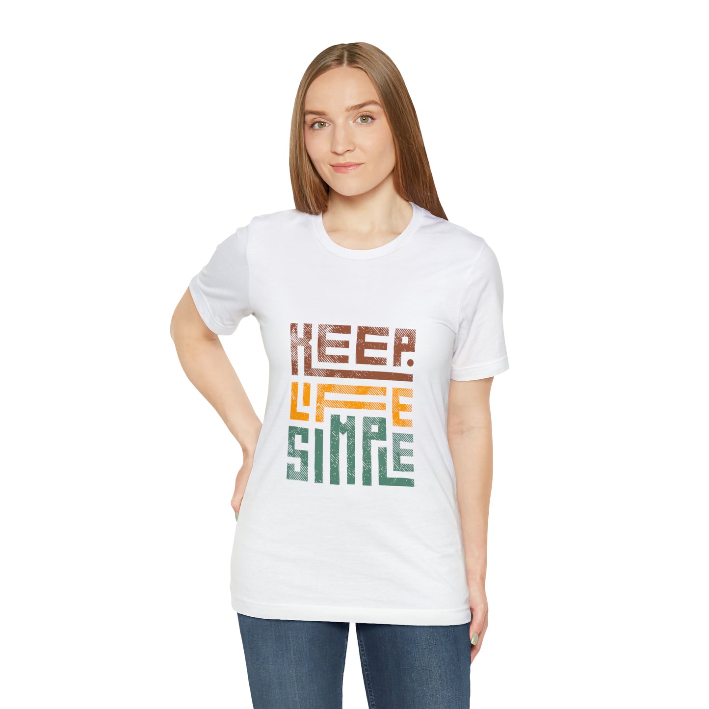 Keep Simple Cotton Blend Unisex Jersey Short Sleeve Tee Simple Shirt Gift