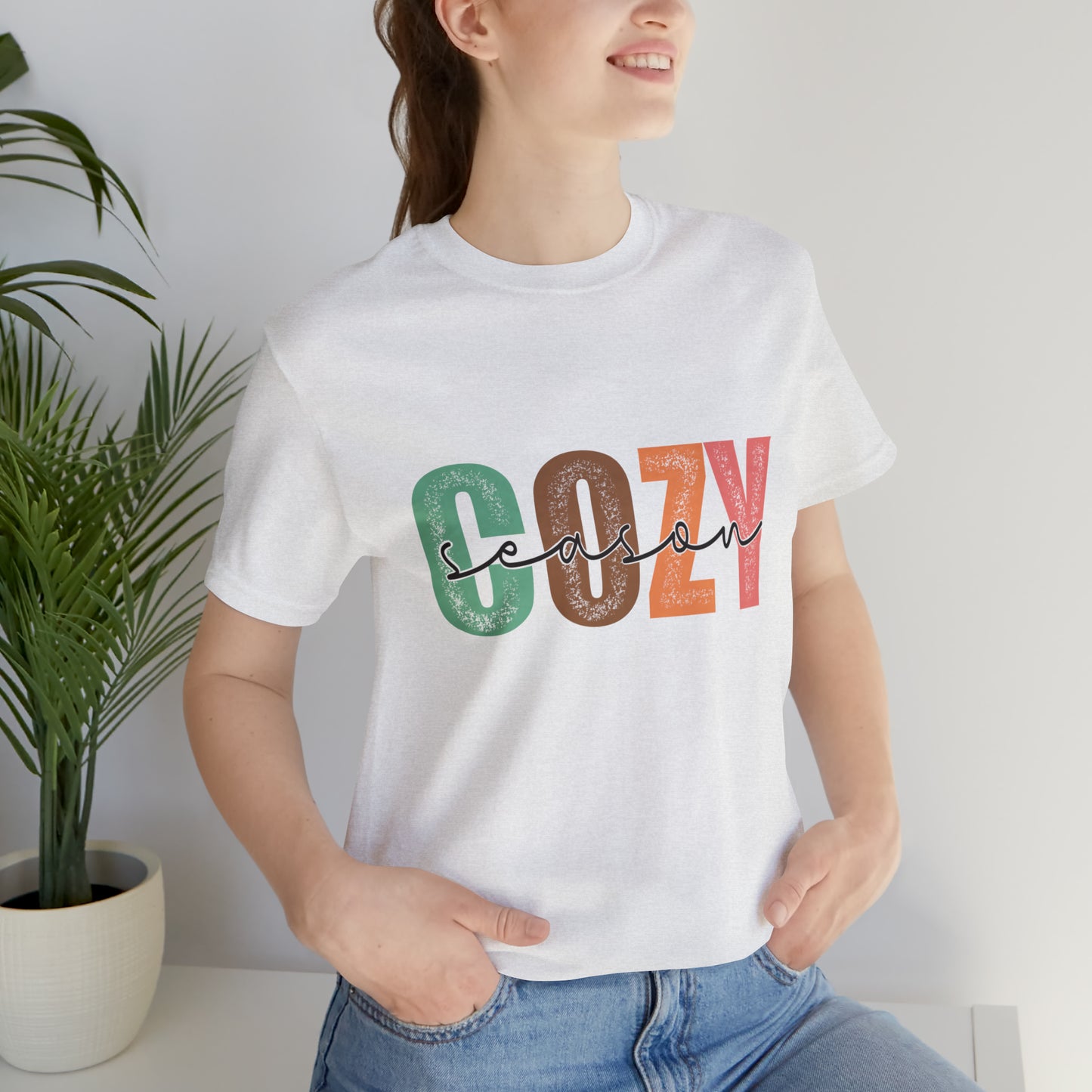 Cozy Season Cotton Blend Unisex Jersey Short Sleeve Tee Season Shirt Cozy Tshirt