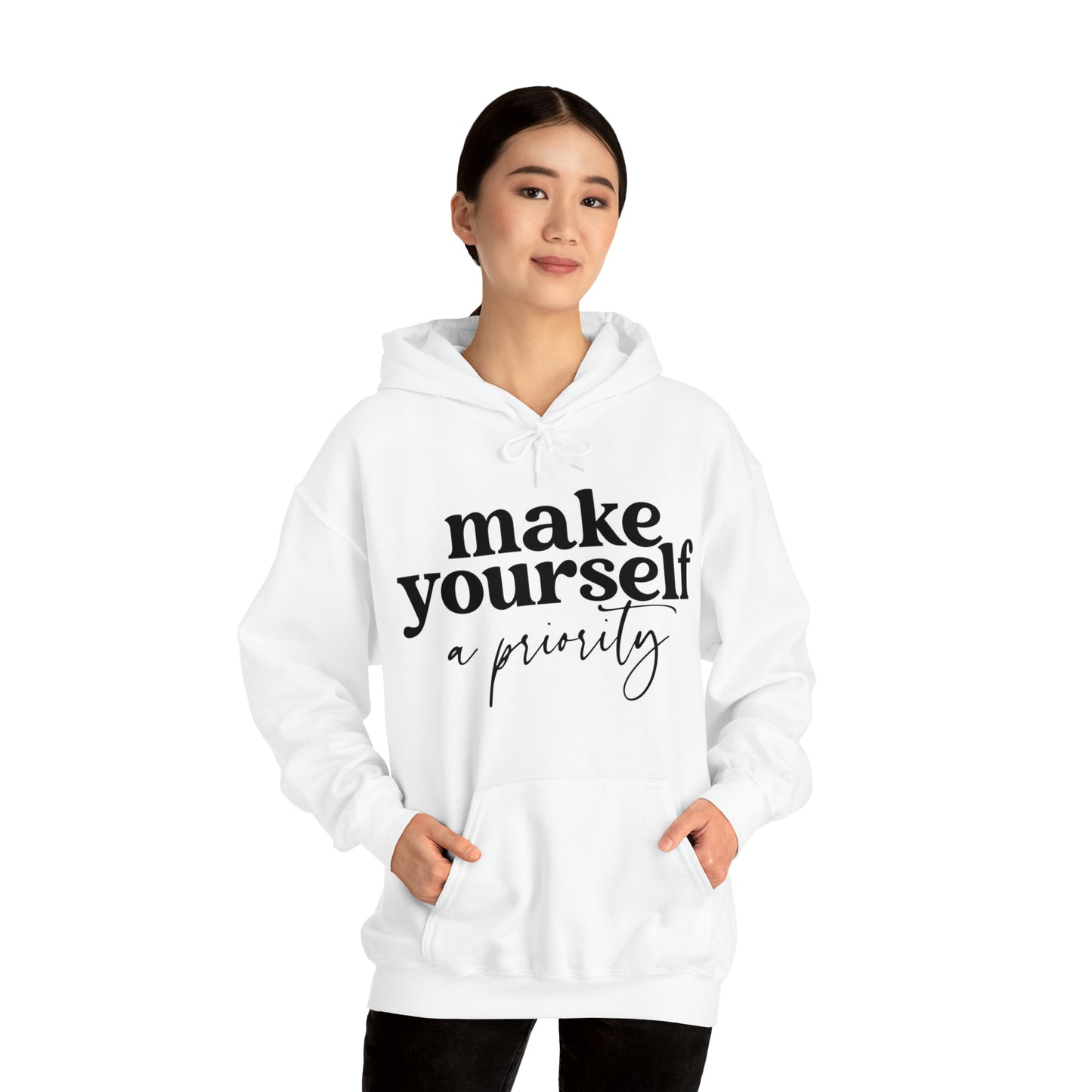 Make yourself a priority Motivated  Unisex Heavy Blend Inspired Hooded Sweatshirt