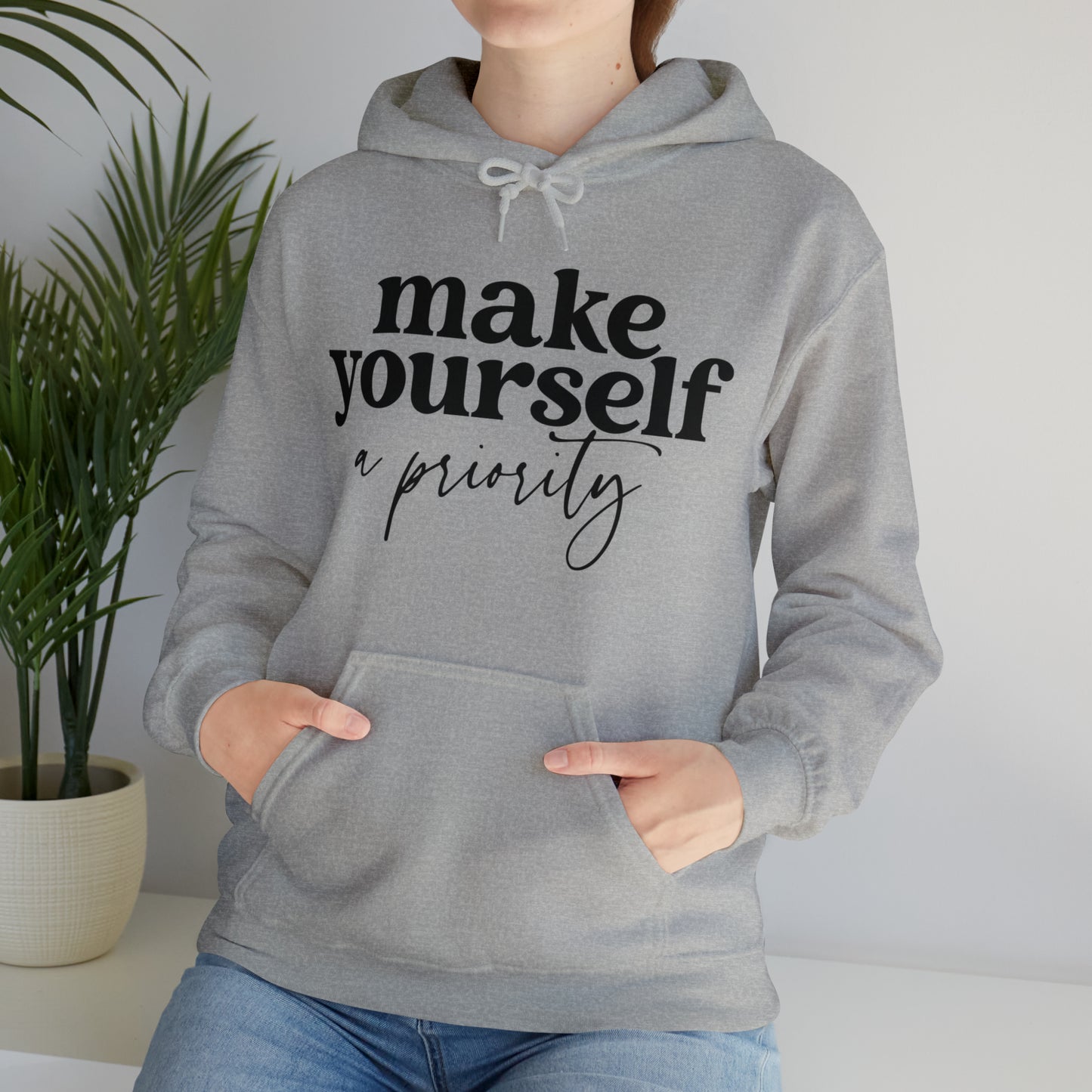 Make yourself a priority Motivated  Unisex Heavy Blend Inspired Hooded Sweatshirt