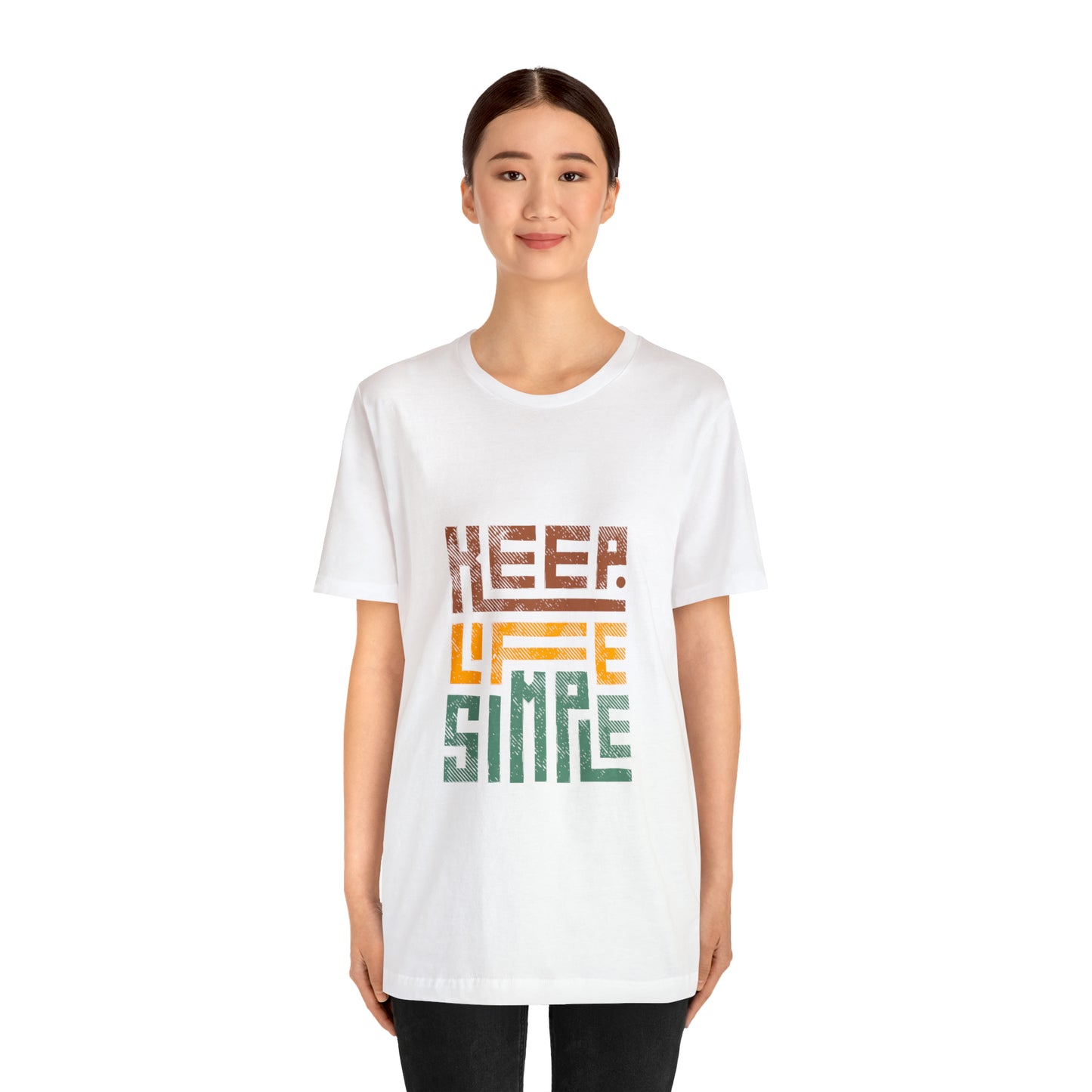 Keep Simple Cotton Blend Unisex Jersey Short Sleeve Tee Simple Shirt Gift
