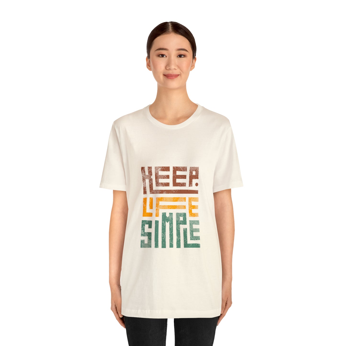 Keep Simple Cotton Blend Unisex Jersey Short Sleeve Tee Simple Shirt Gift