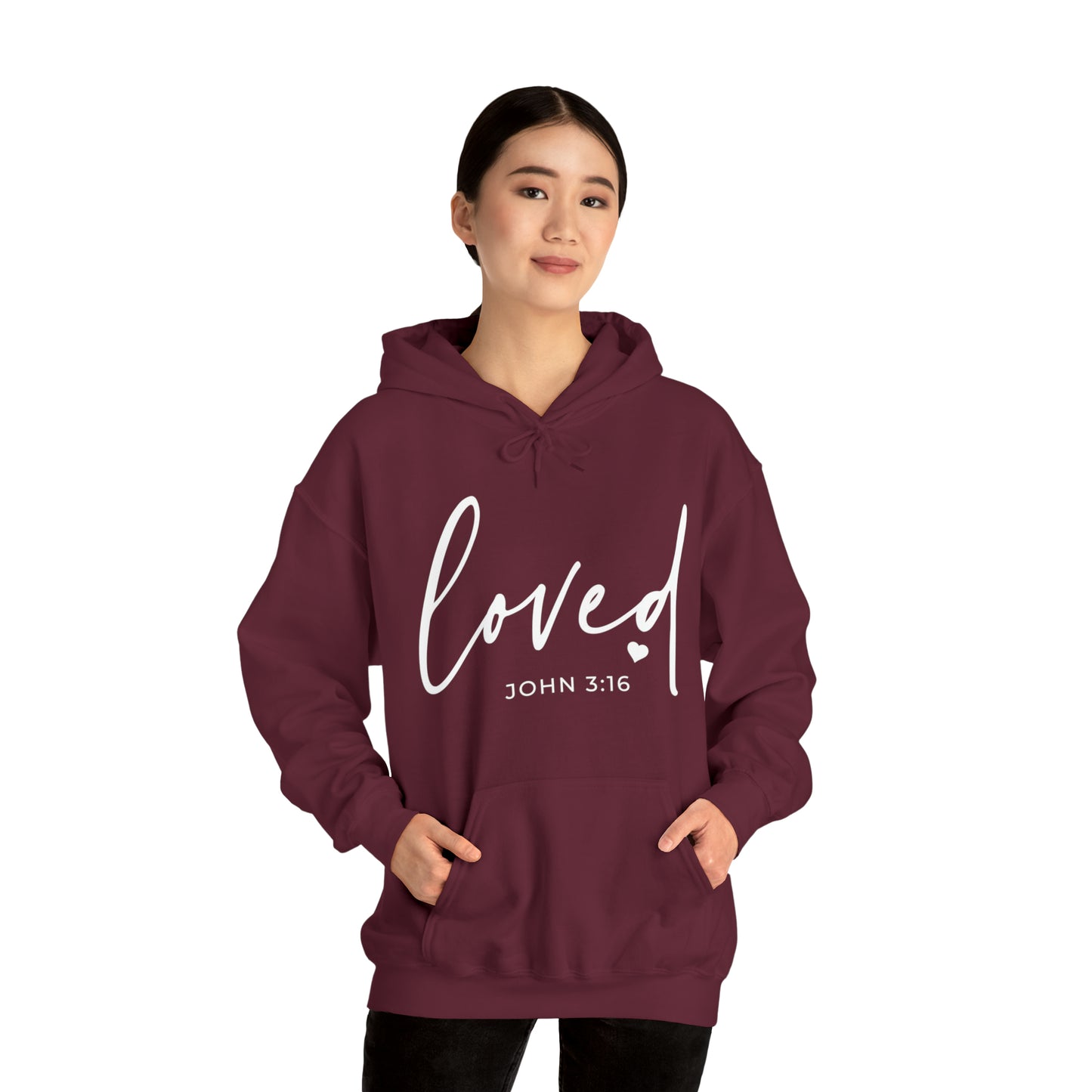 Loved Cotton Blend Unisex Heavy Blend Happiness Hooded Sweatshirt