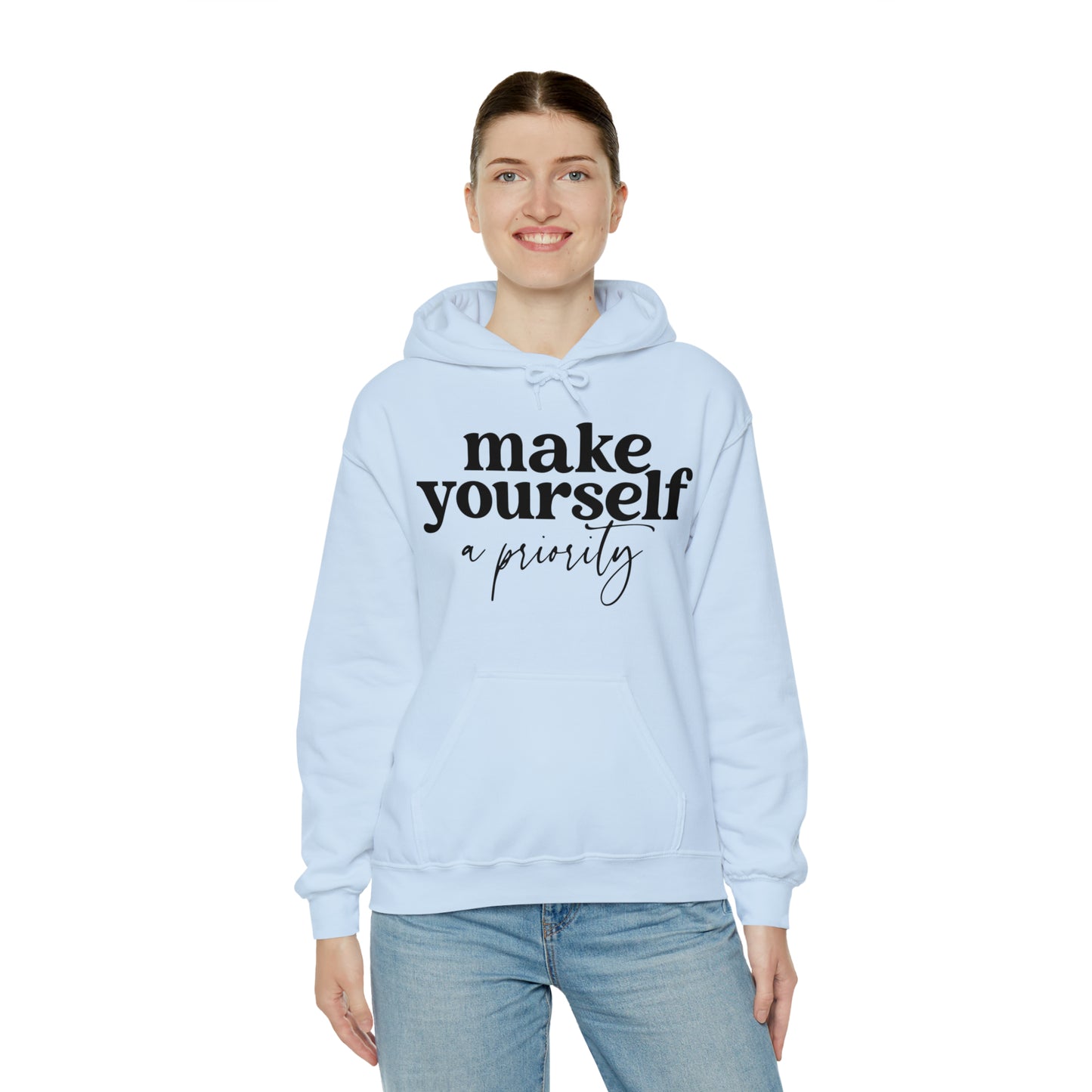 Make yourself a priority Motivated  Unisex Heavy Blend Inspired Hooded Sweatshirt