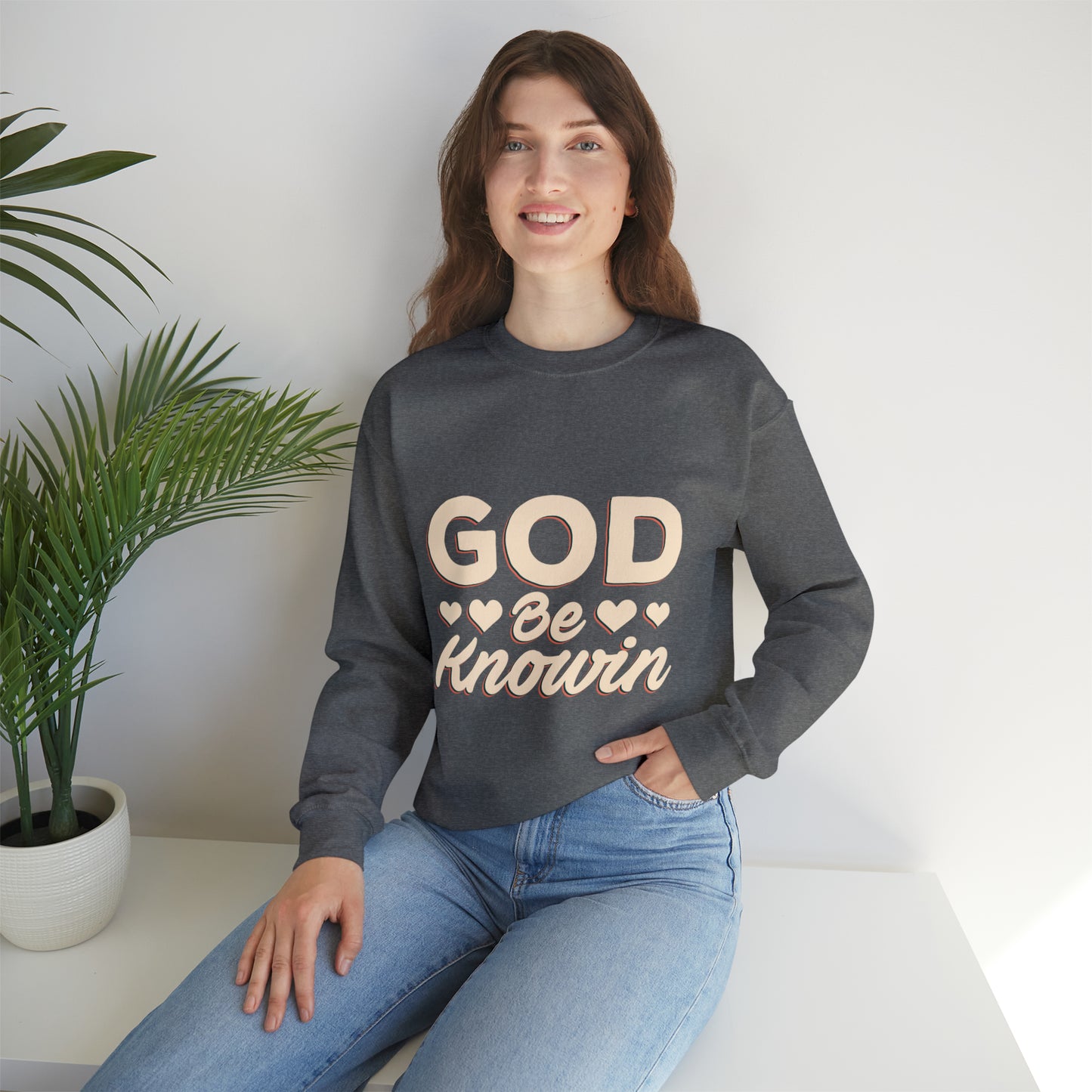 God be knowin cotton Unisex Heavy Blend God knowin Crewneck Sweatshirt