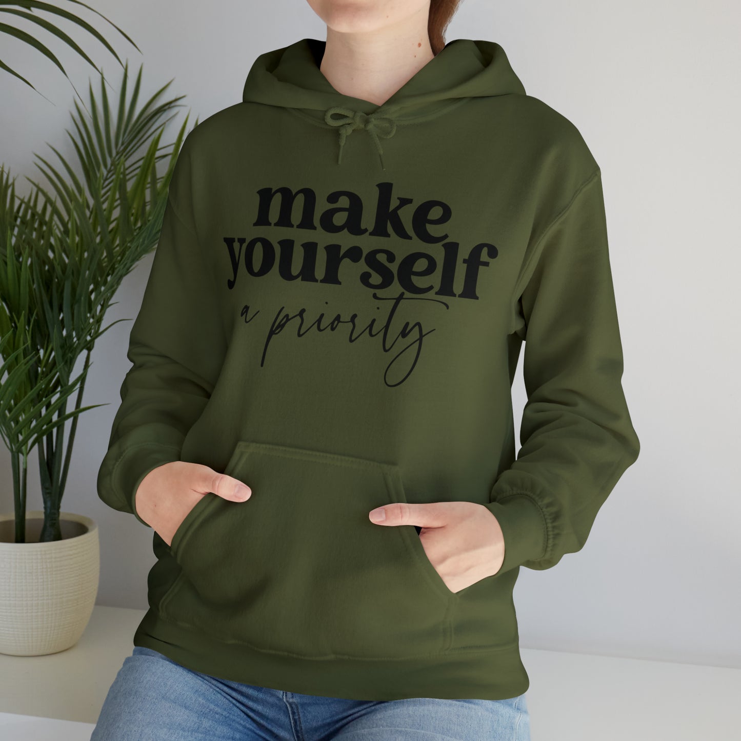 Make yourself a priority Motivated  Unisex Heavy Blend Inspired Hooded Sweatshirt