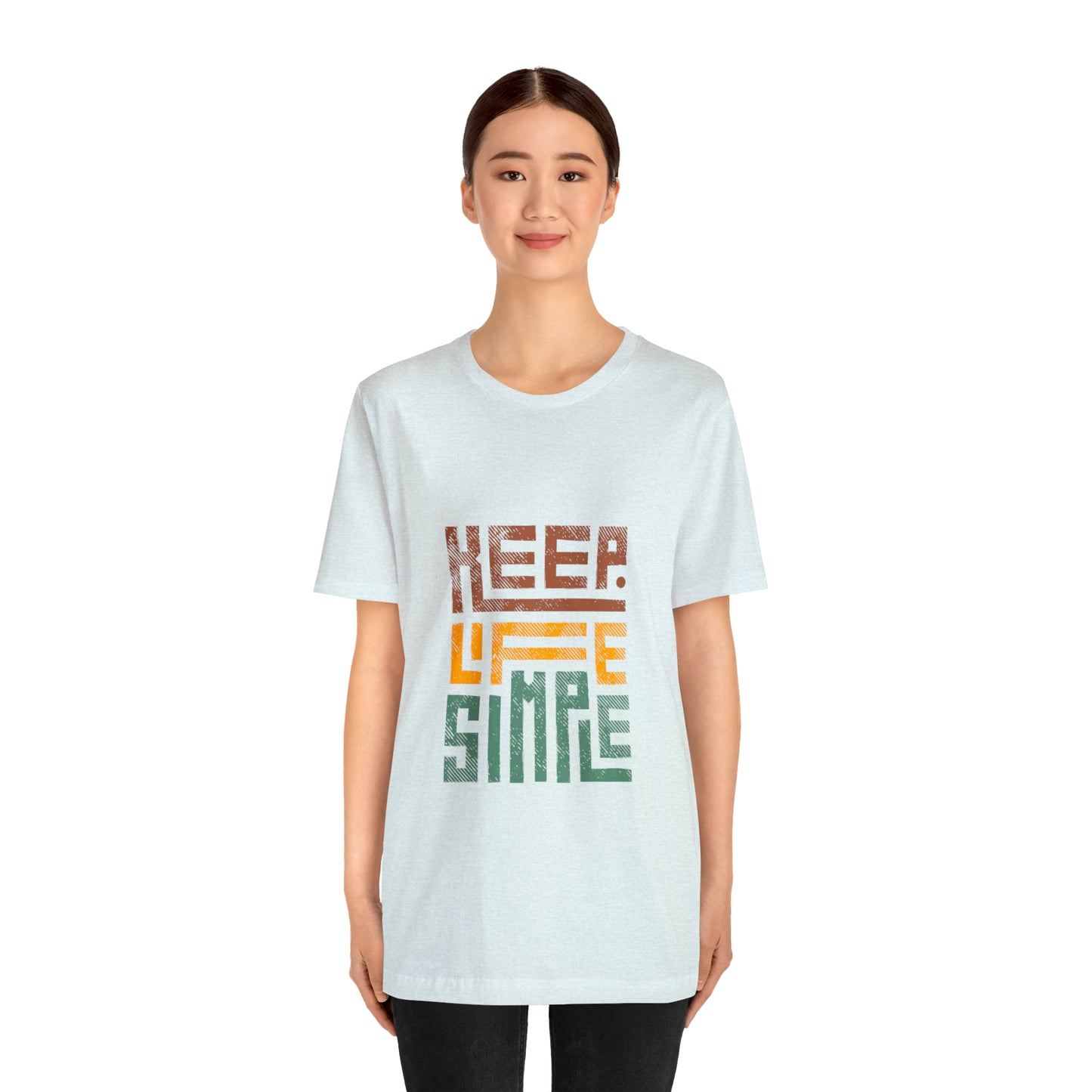 Keep Simple Cotton Blend Unisex Jersey Short Sleeve Tee Simple Shirt Gift