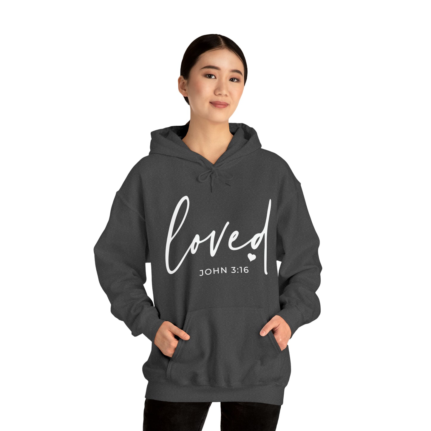 Loved Cotton Blend Unisex Heavy Blend Happiness Hooded Sweatshirt