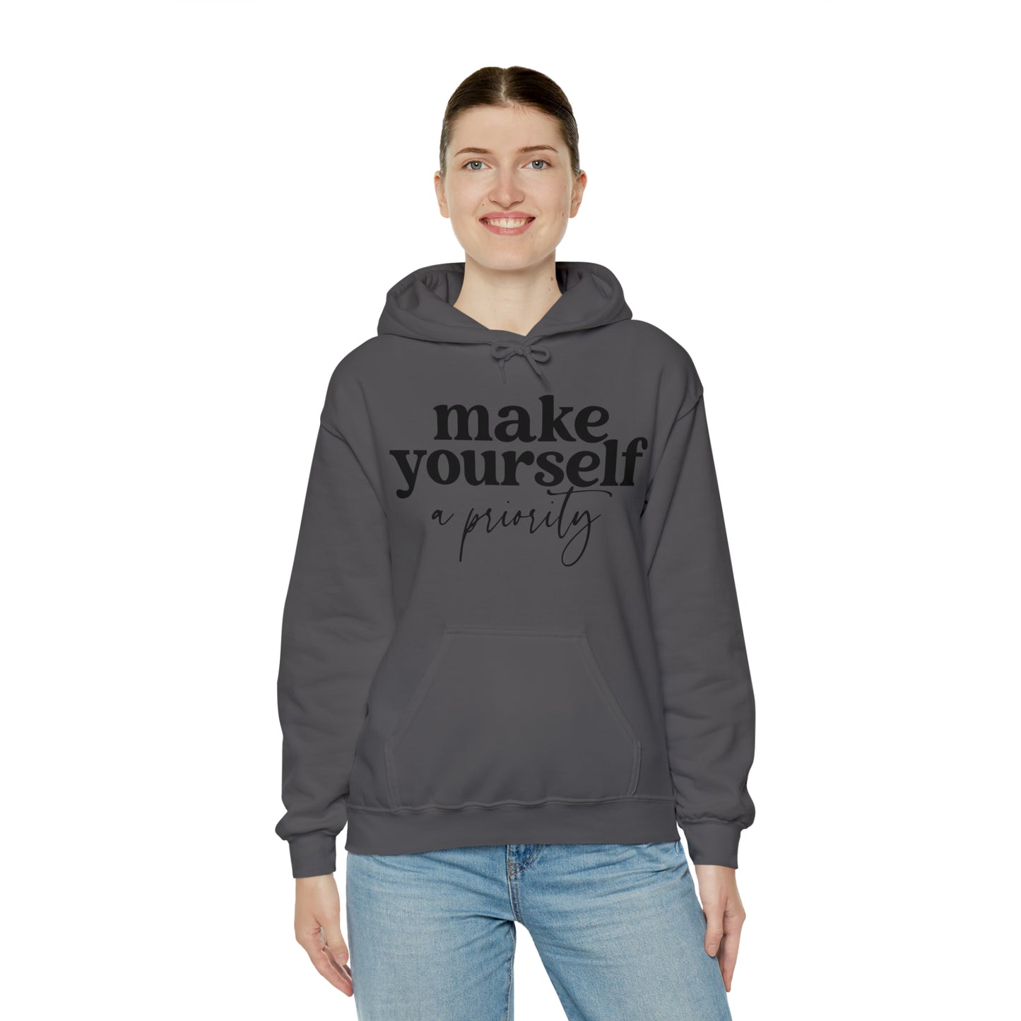 Make yourself a priority Motivated  Unisex Heavy Blend Inspired Hooded Sweatshirt