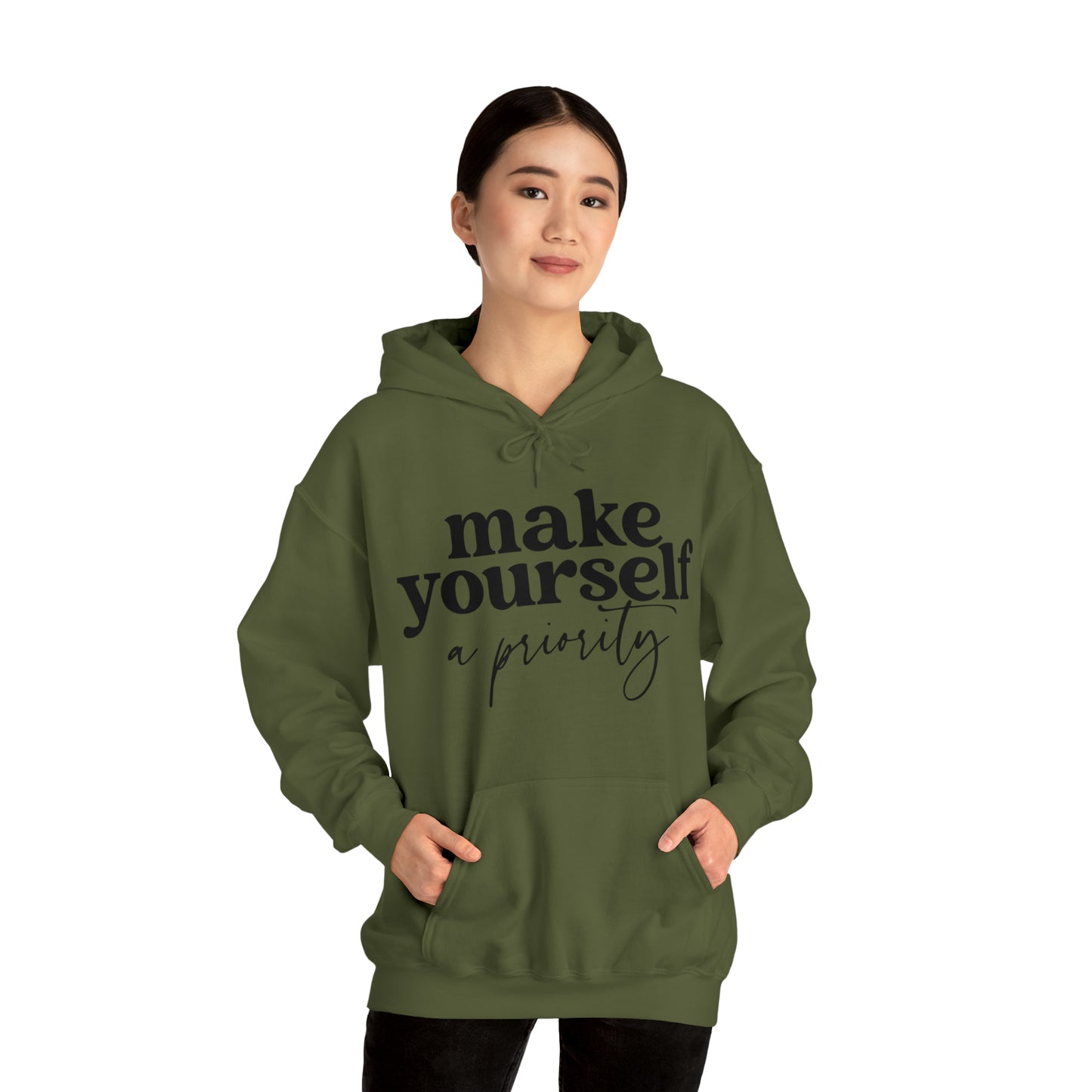 Make yourself a priority Motivated  Unisex Heavy Blend Inspired Hooded Sweatshirt