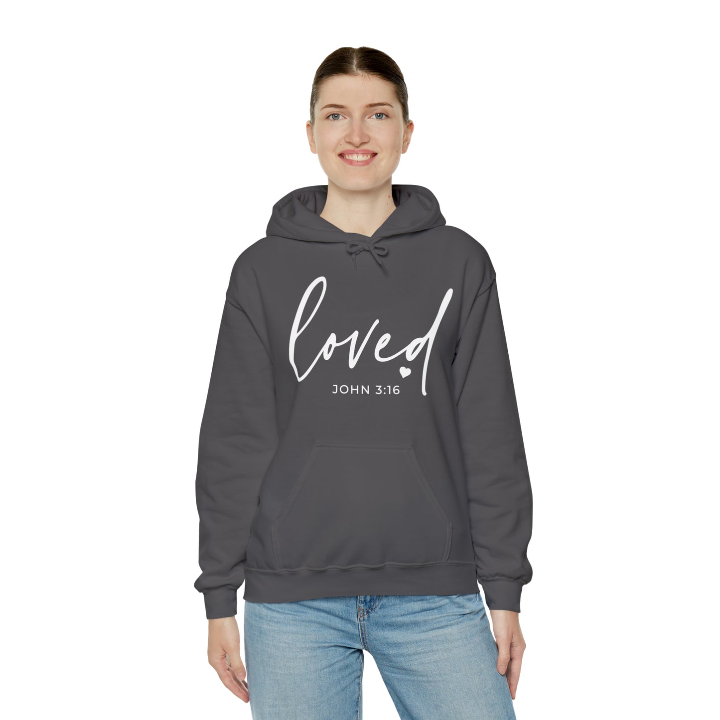 Loved Cotton Blend Unisex Heavy Blend Happiness Hooded Sweatshirt