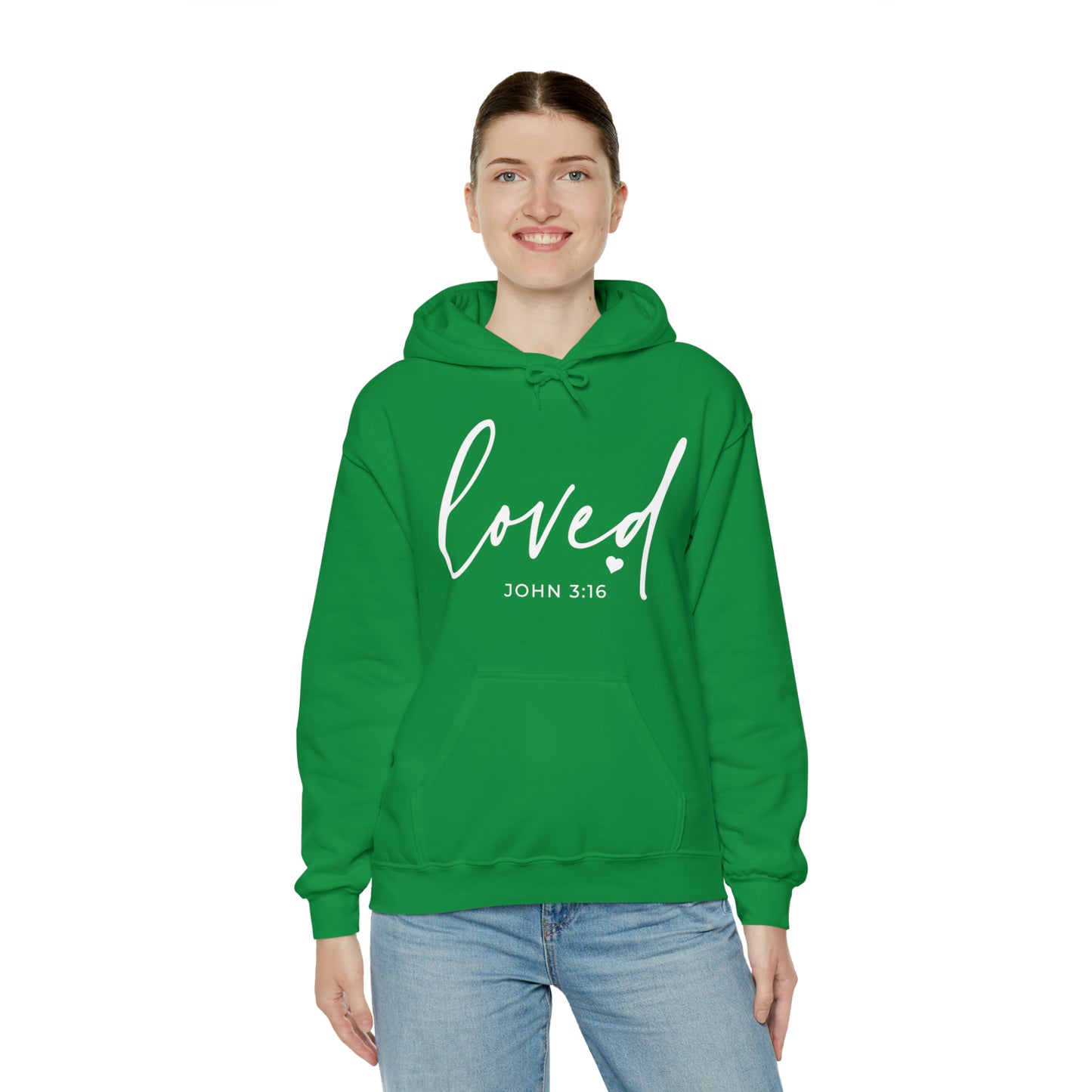 Loved Cotton Blend Unisex Heavy Blend Happiness Hooded Sweatshirt