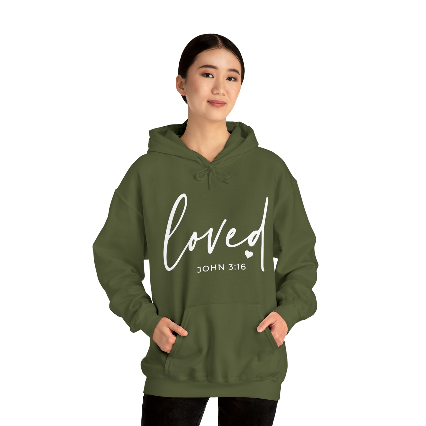Loved Cotton Blend Unisex Heavy Blend Happiness Hooded Sweatshirt