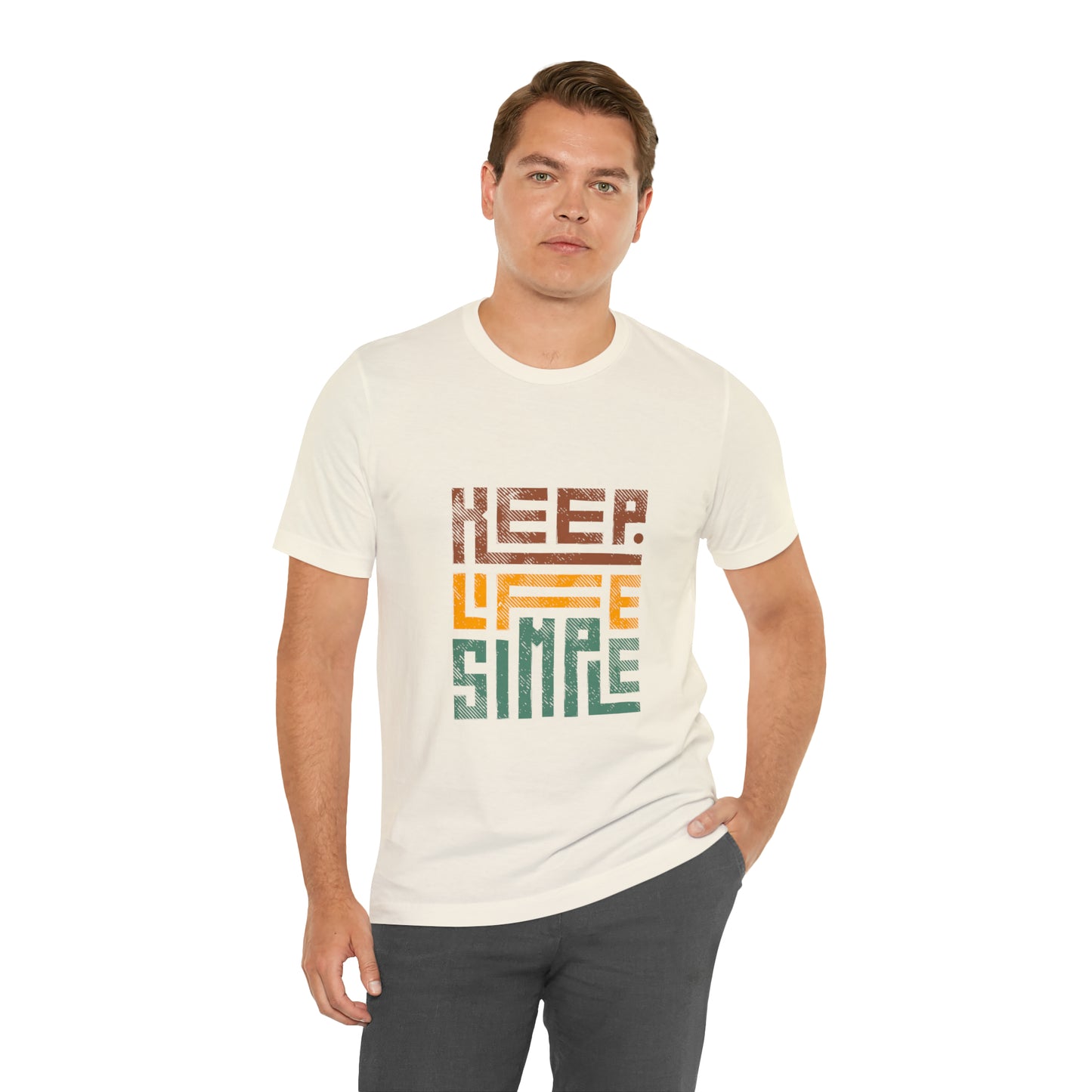 Keep Simple Cotton Blend Unisex Jersey Short Sleeve Tee Simple Shirt Gift