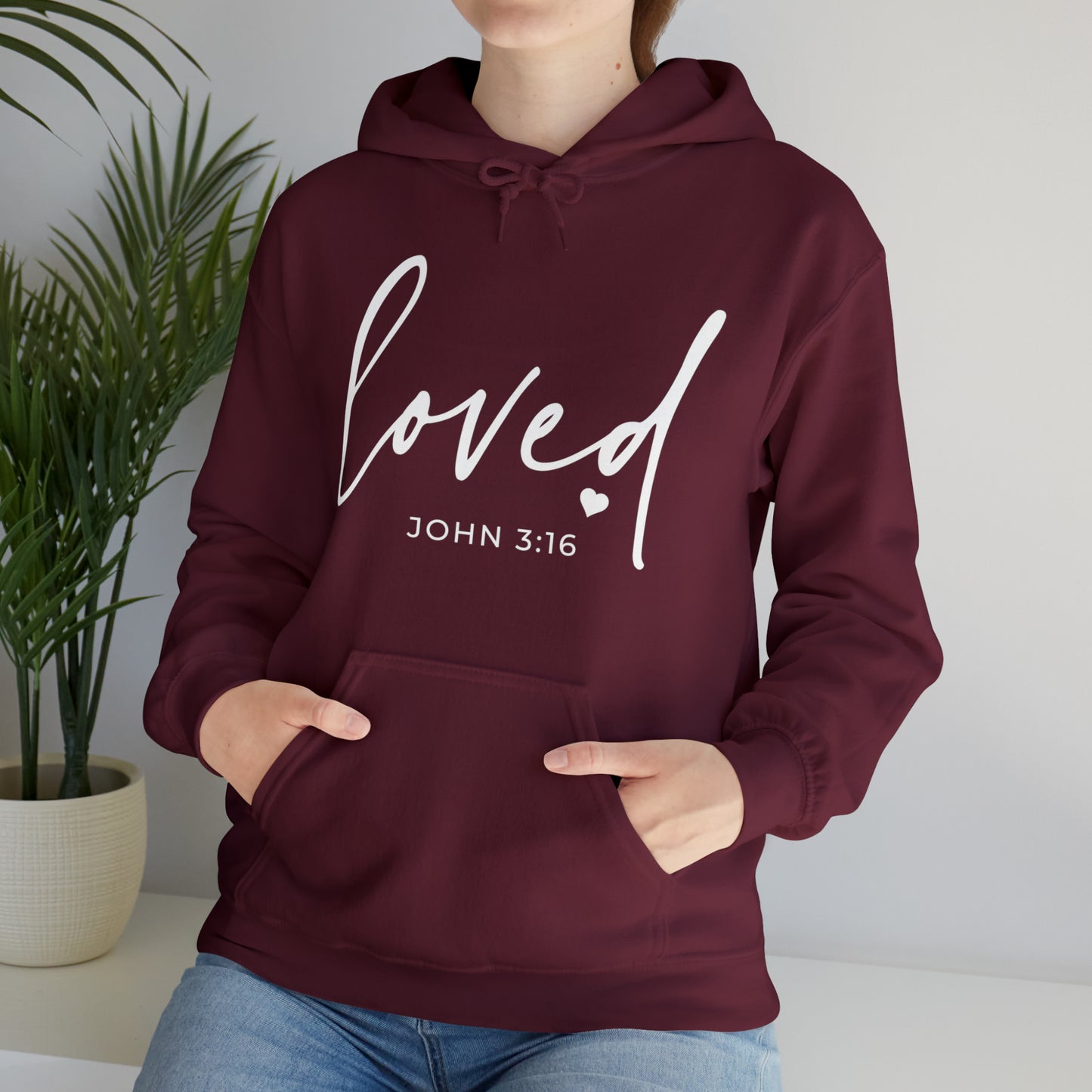 Loved Cotton Blend Unisex Heavy Blend Happiness Hooded Sweatshirt