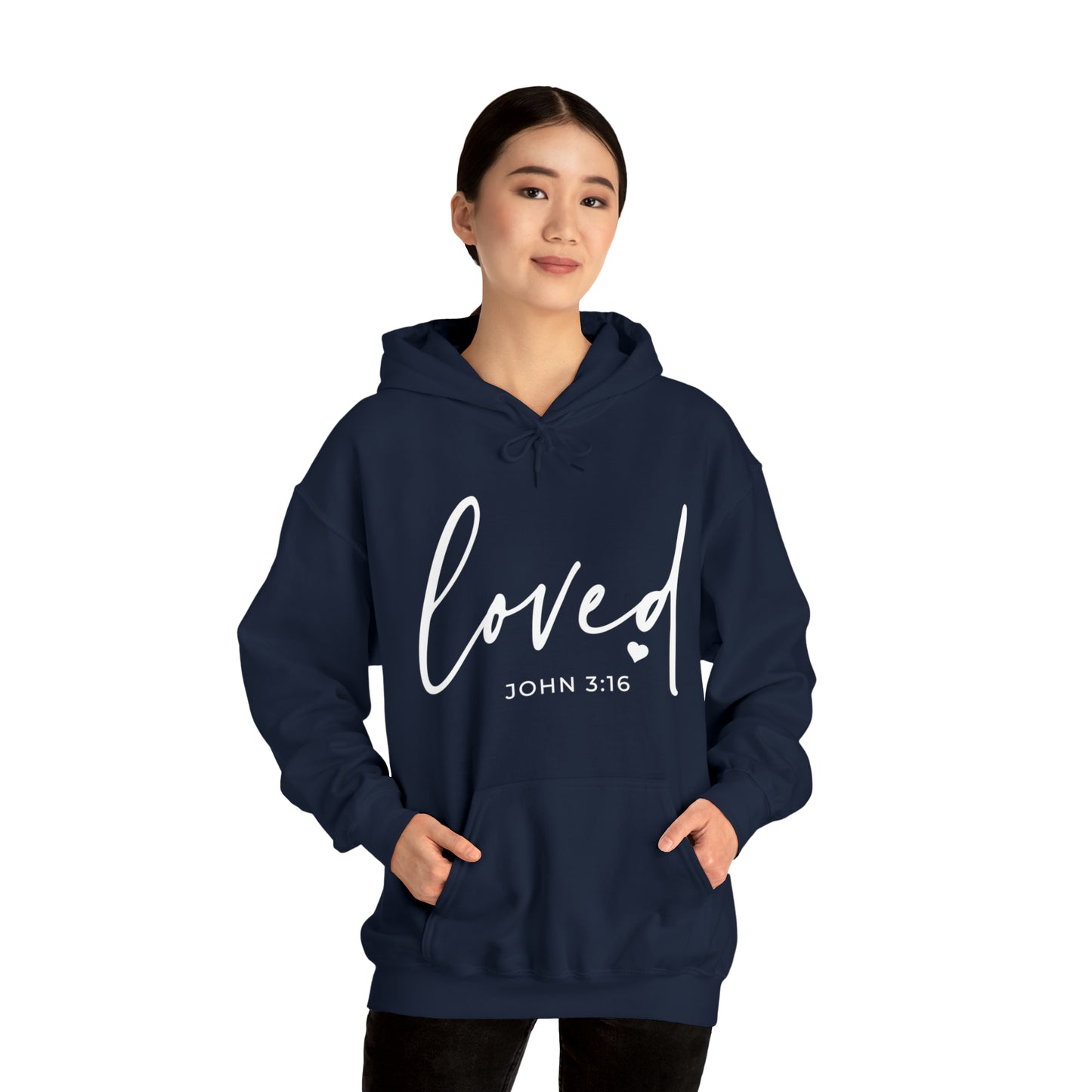 Loved Cotton Blend Unisex Heavy Blend Happiness Hooded Sweatshirt