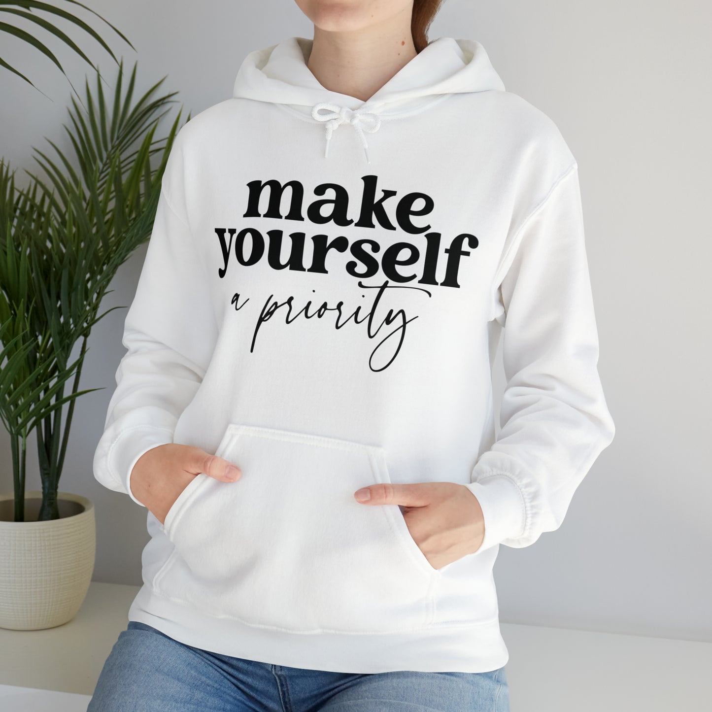 Make yourself a priority Motivated  Unisex Heavy Blend Inspired Hooded Sweatshirt