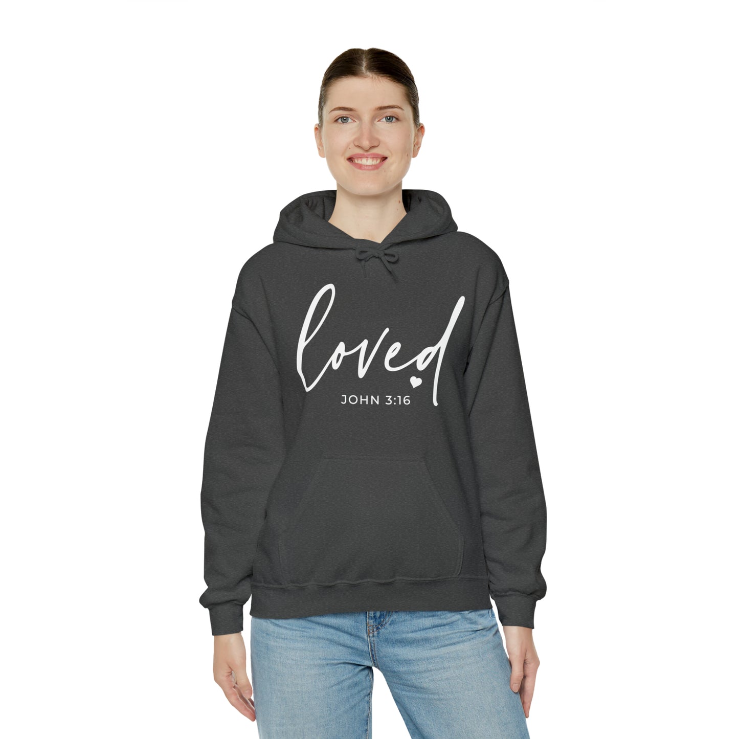 Loved Cotton Blend Unisex Heavy Blend Happiness Hooded Sweatshirt