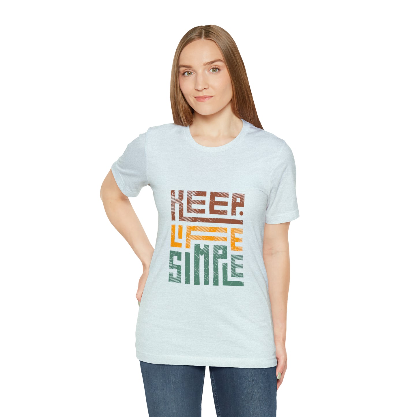 Keep Simple Cotton Blend Unisex Jersey Short Sleeve Tee Simple Shirt Gift