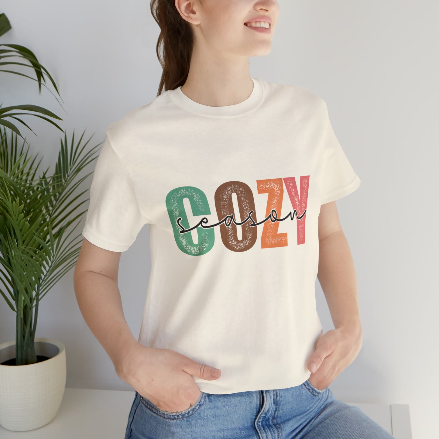 Cozy Season Cotton Blend Unisex Jersey Short Sleeve Tee Season Shirt Cozy Tshirt