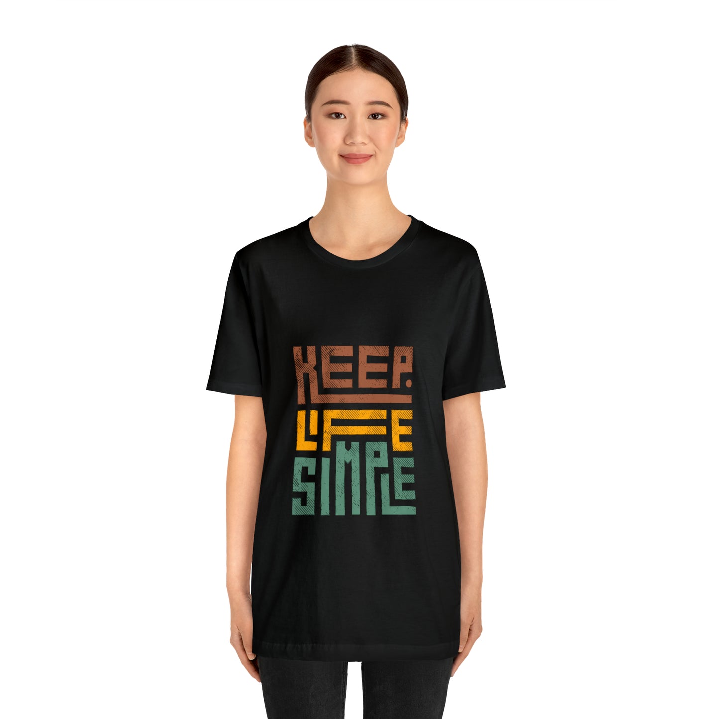 Keep Simple Cotton Blend Unisex Jersey Short Sleeve Tee Simple Shirt Gift