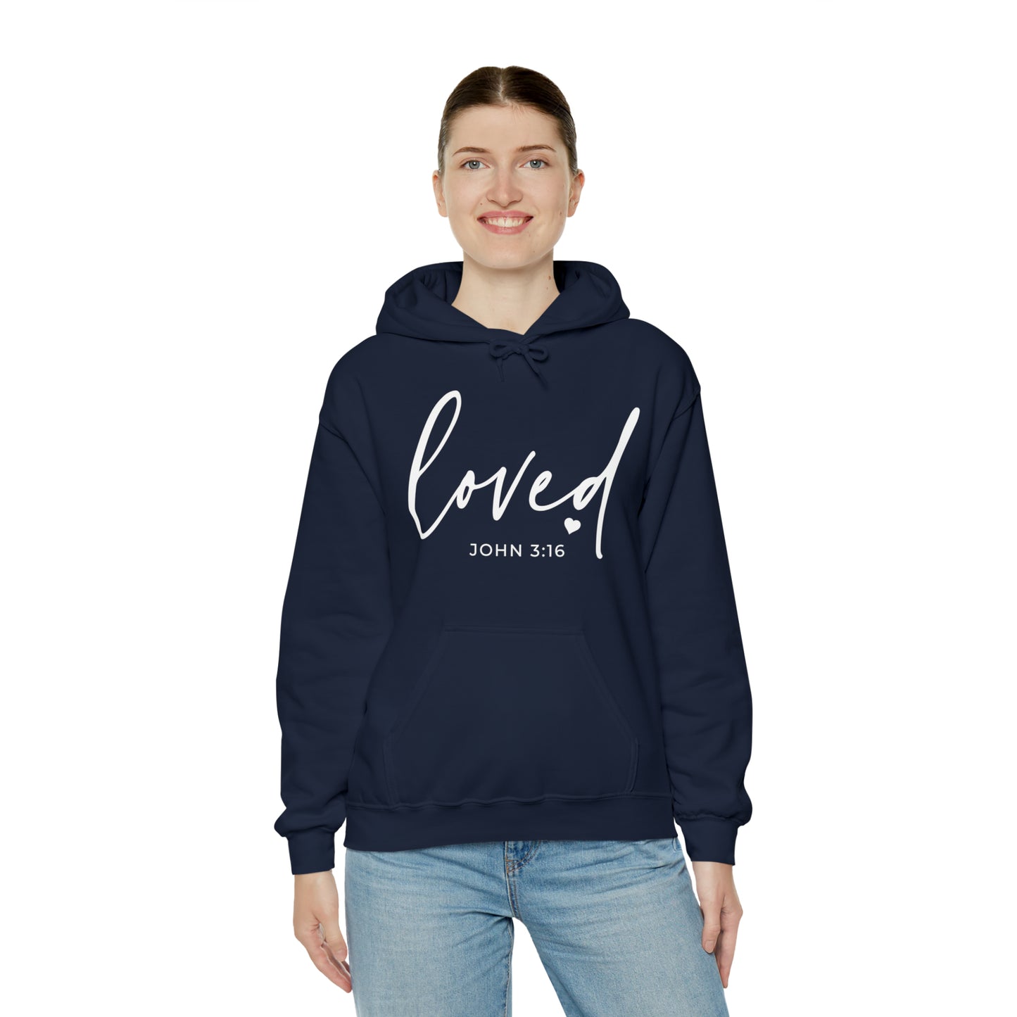 Loved Cotton Blend Unisex Heavy Blend Happiness Hooded Sweatshirt
