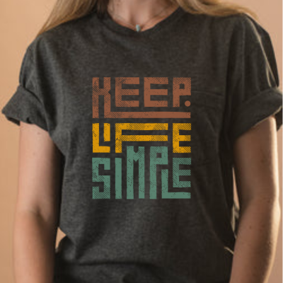 Keep Simple Cotton Blend Unisex Jersey Short Sleeve Tee Simple Shirt Gift
