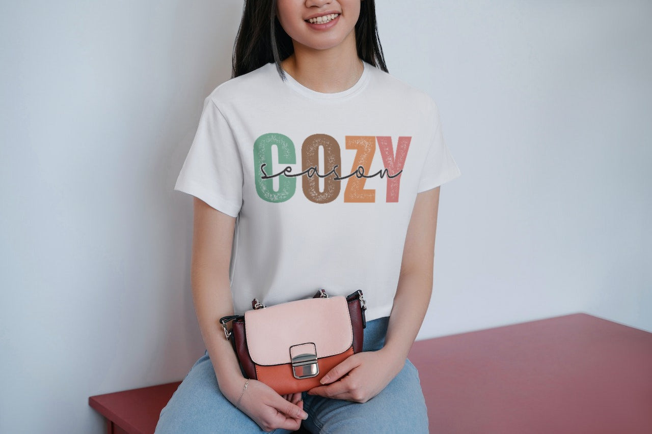 Cozy Season Cotton Blend Unisex Jersey Short Sleeve Tee Season Shirt Cozy Tshirt
